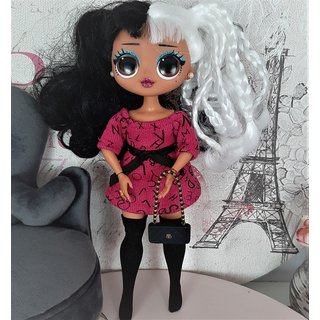 L.O.L  OMG  3-tlg. Kleid + Kniestrumpfe + Gurtel (Pink/Schwarz)